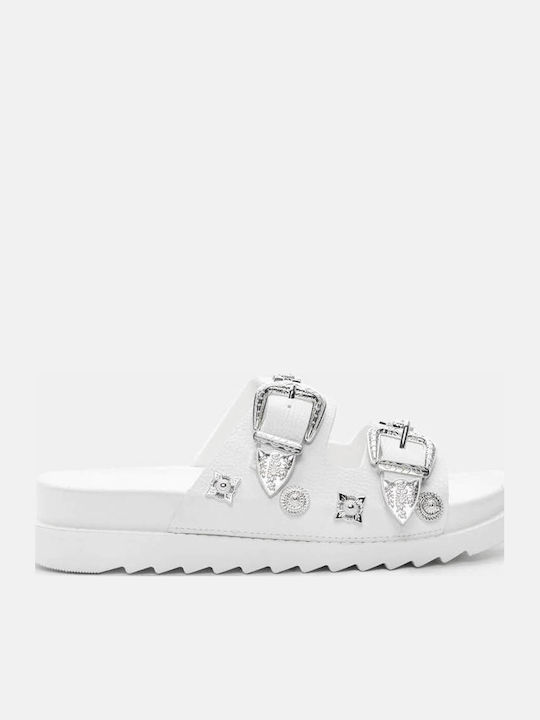 Luigi Women's Flat Sandals Flatforms in White C...