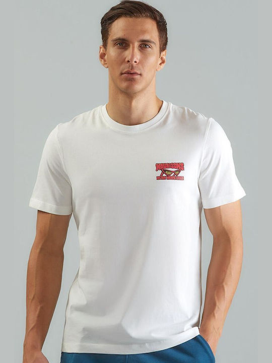 Maui & Sons T-shirt Bărbătesc cu Mânecă Scurtă Blanc De Blanc