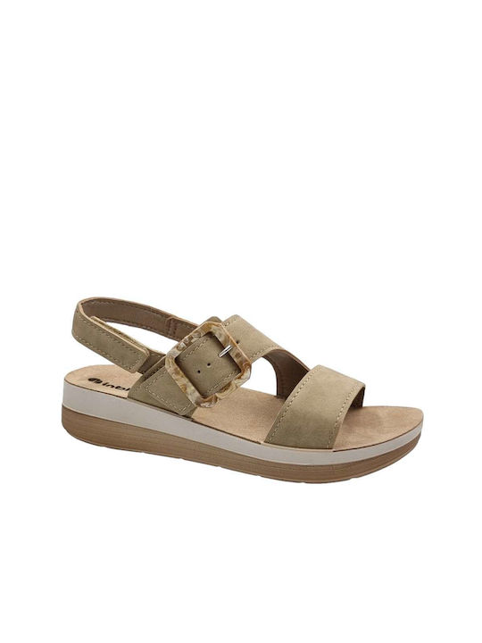 Inblu Damen Flache Sandalen in Beige Farbe