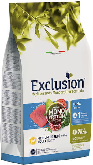 Exclusion 12kg Dry Food for Adult Medium Breed Dogs with Tuna