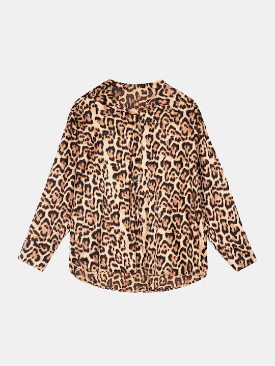 Satin Animal Print Shirt-1