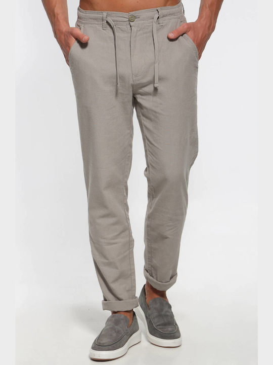 Double Men's Trousers Chino in Regular Fit Gray