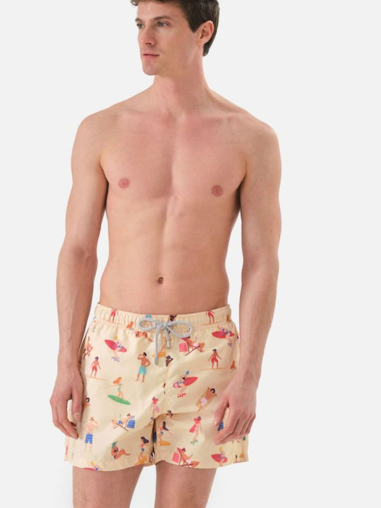 John Frank Beach Herren Badebekleidung Shorts Gelb