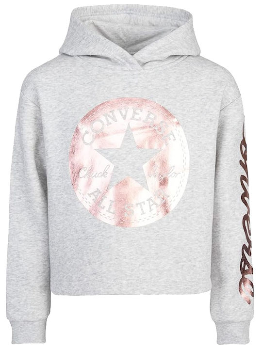 Converse Kids Cropped Sweatshirt with Hood Gray