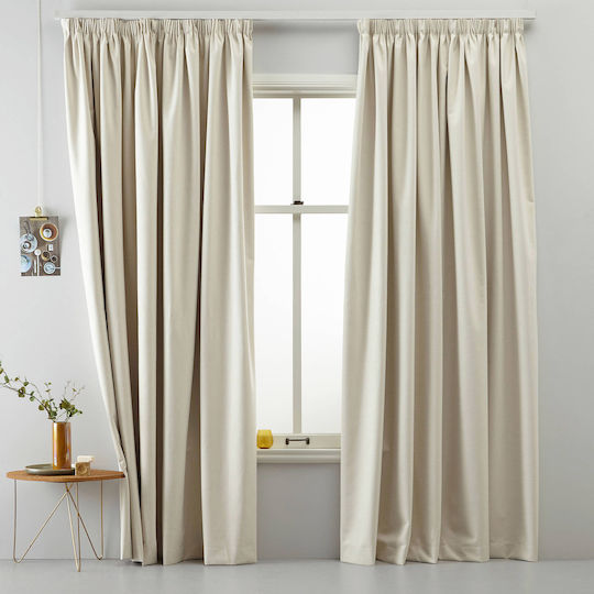 Saray Home Κουρτίνα με Τρέσα Μπεζ 280x300εκ.