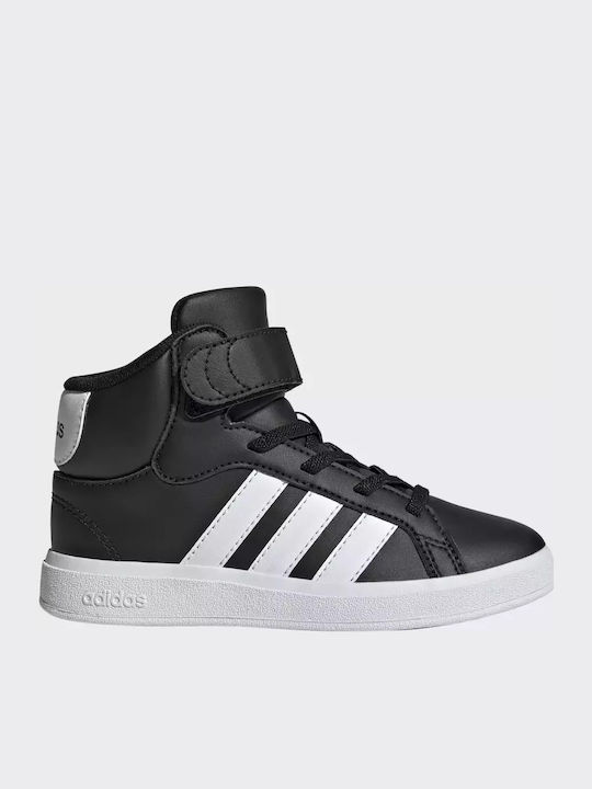 Grand Court Παιδικά Sneakers High με Σκρατς Μαύρα