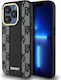 DKNY Leather Checkered Mono Pattern Magsafe Back Cover Δερματίνης / Δερμάτινο Μαύρο (iPhone 15 Pro)