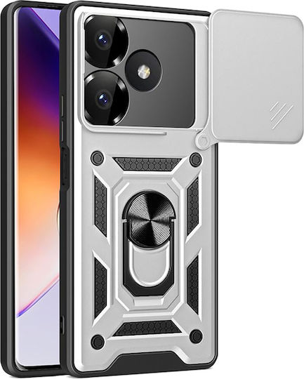 Orso Combo Kickstand Slide Back Cover Silver (Poco F6 5G)