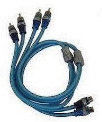 Necom SI-R2Y HI Set Car Audio Cables RCA Y Adaptor Triple Shielded Double Split Cable 1F-2M, 2x0.3m