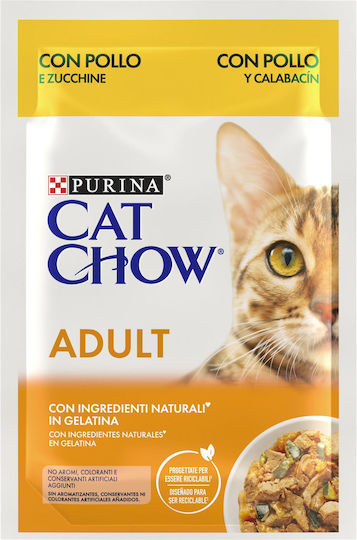 Cat Chow Υγρή Τροφή για Ενήλικες Γάτες σε Φακελάκι με Κοτόπουλο και Ψάρια 85gr