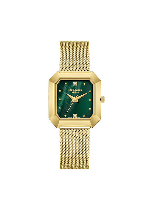 Lee Cooper Crystals Uhr mit Gold Metallarmband