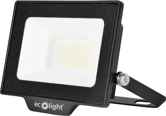 Eco Light Στεγανός Προβολέας LED 20W Ψυχρό Λευκό 6500K με Αισθητήρα Κίνησης IP65