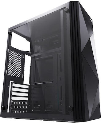 Aigo Rainbow 2 Gaming Midi Tower Computer Case with Window Panel and RGB Lighting Black