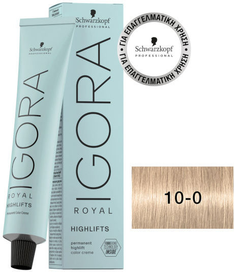 Schwarzkopf Igora Royal Highlifts Hair Dye 10-0 Natural Light Blonde 60ml