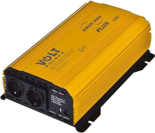 Volt Polska Inverter Αυτοκινήτου Καθαρού Ημιτόνου 1500W για Μετατροπή 12V DC σε 230V AC με 1xUSB