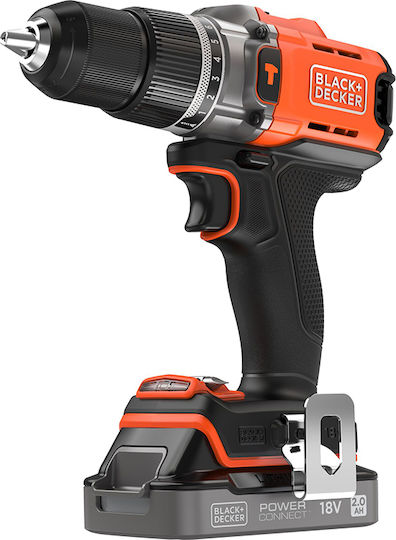Black & Decker BCD383D1XC-QW Κρουστικό Δραπανοκατσάβιδο Μπαταρίας 18V 1x2Ah