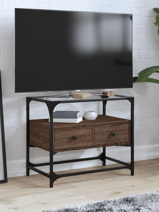 TV Stand Made of Metal and Brown Wood M60xD35xH...