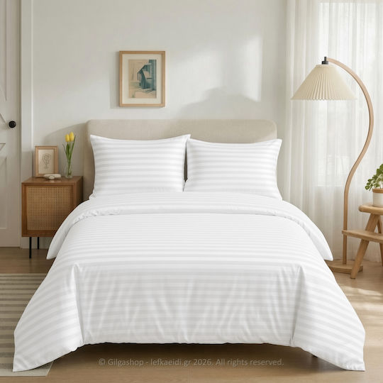 Casa Colori Duvet Cover Cotton Satin Single 160x240 White