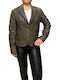 MARKOS LEATHER Short Women's Leather Waisted Blazer Brown