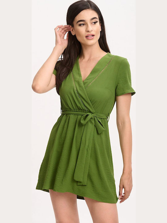 Mini Wickel Damenkleid Grün