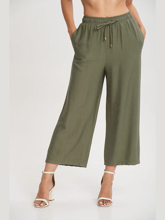 Lipsy London Damen Stoff Capri Hose khaki