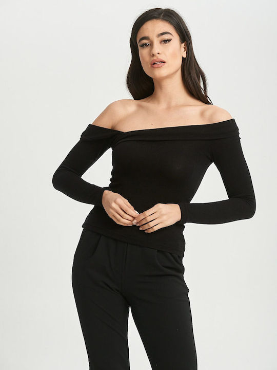 Women's Blouse Off-Shoulder Black