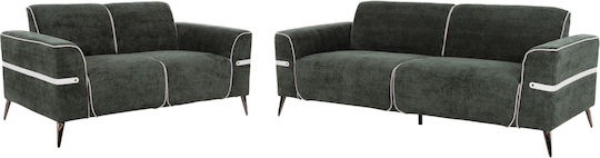 Living Room Furniture Set 3-Seater & 2-Seater Green