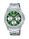 Casio Collection Ανδρικό Ρολόι 50mm Χρονογράφος Μπαταρίας με Ασημί Μεταλλικό Μπρασελέ