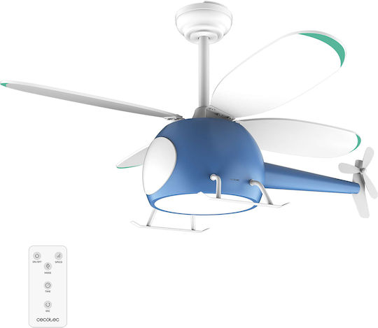 Cecotec EnergySilence Aero 4600 Helicopter Ceiling Fan 100cm with Light Fixture White / Blue