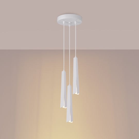 Sollux Hangl Lustră Suspendată Alb 120x19.5cm.