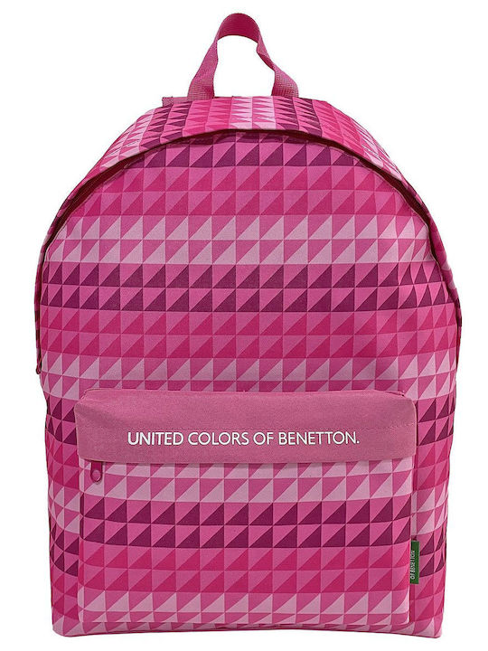 Benetton Schulranzen Rucksack Junior High-High School in Rosa Farbe L30 x B17 x H41cm