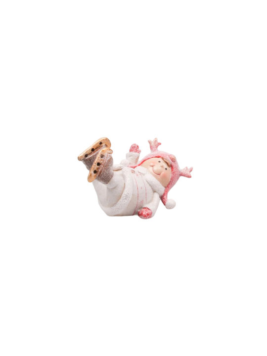 Dekorativ Statuette aus Polyresin in Child with ice skates and pink hat, lying on their back 10x5x7cm 1Stück