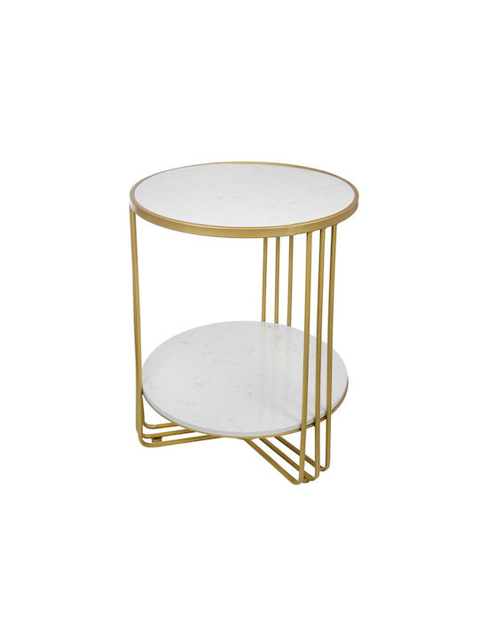 Round Side Table White Gold L47xW47xH60cm