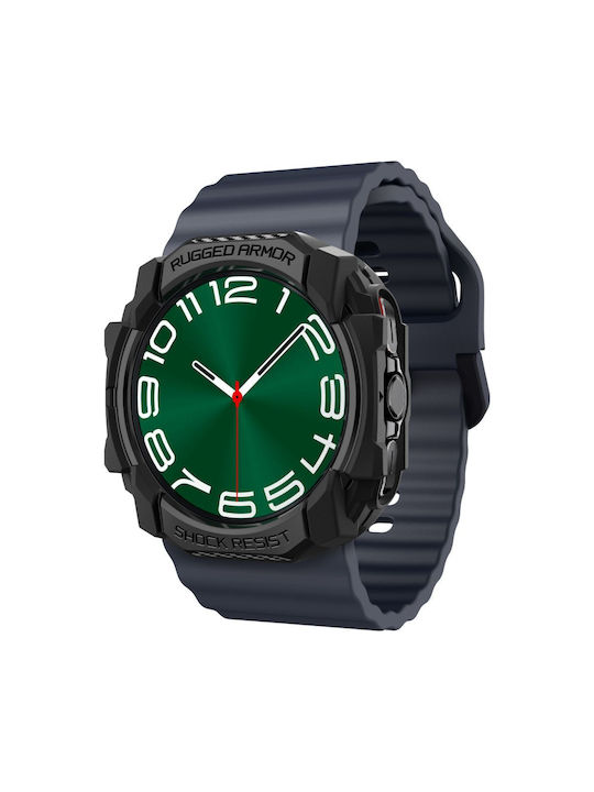 Spigen Rugged Armor Carcasă de Silicon în culoarea Negru pentru Samsung Galaxy Watch Ultra (47 mm)