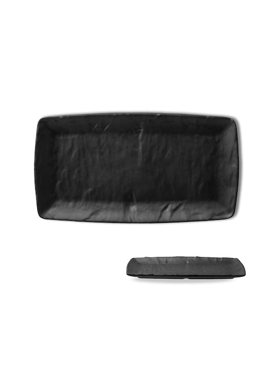 Viosarp Plate Shallow Rectangular made of Melamine Black 32.5x17.8cm