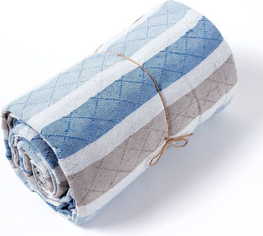 Silk Fashion Ριχτάρι Διθέσιου Καναπέ Γούνινο 180x250εκ. Light Blue/blue