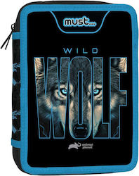 Animal Planet Wolf Pencil Case Full with 2 Compartments