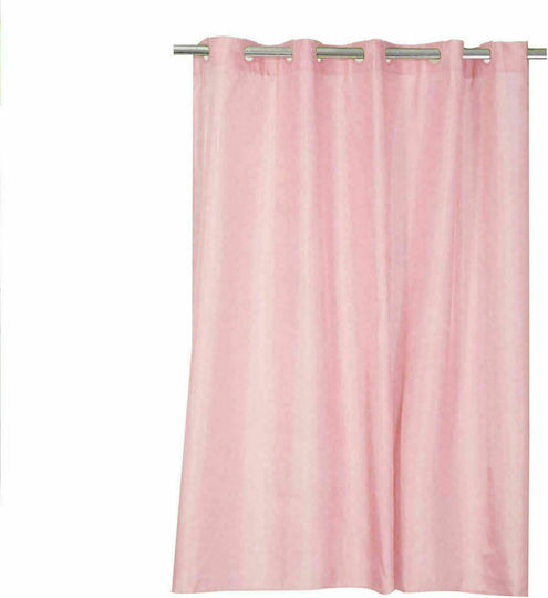 Nef-Nef Homeware Shower Κουρτίνα Μπάνιου Υφασμάτινη με Τρουκς 180x180cm Ροζ