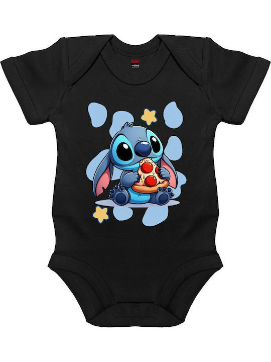 Koupakoupa Stitch Pizza Short-Sleeved Black