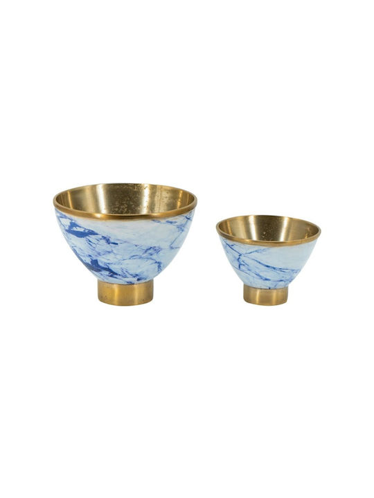 Artekko Ultra Bol Decorativ Metalic Albastru 21x21x15.5cm 1buc