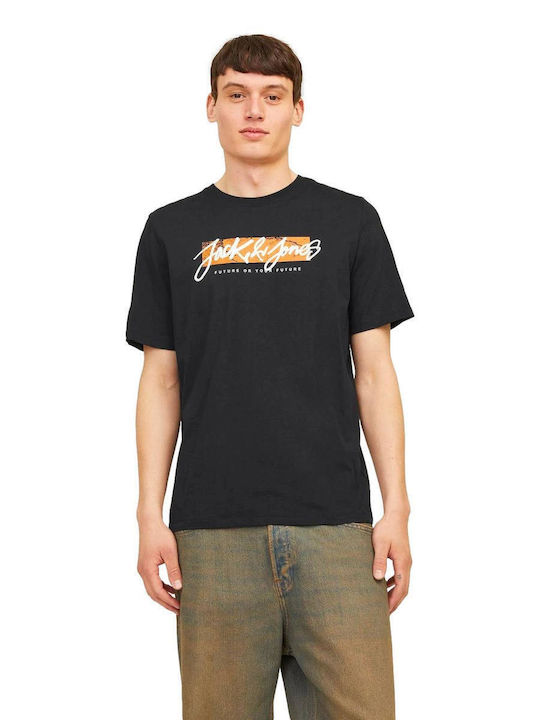 Jack & Jones Ανδρικό T-shirt Κοντομάνικο Μαύρο