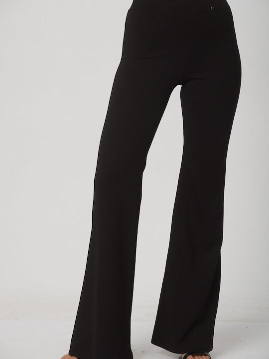 Just Top Women's Fabric Trousers Flare Black