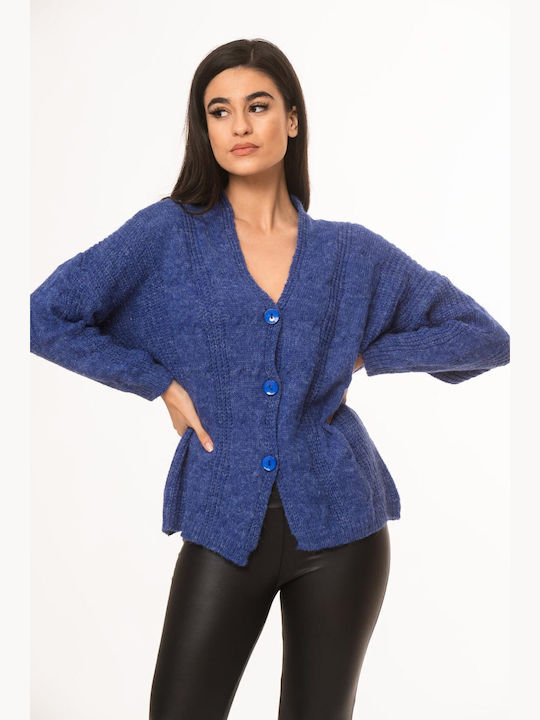 Women's Cardigan with Buttons Blue