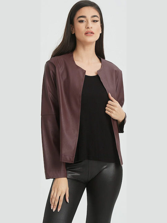 Γυναικείο Biker Jacket Μπορντό