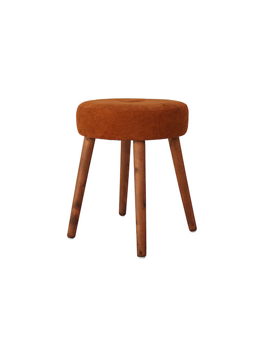 Stool For Living Room Upholstered with Fabric Rust Brown