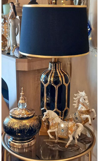 La Belle Maison Metal Table Lamp for E27 Socket with Black Shade and Base D1012
