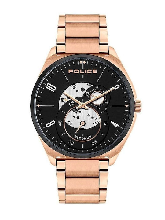 Police Kaizuka Men's Watch 45mm Battery with Pink Metal Bracelet