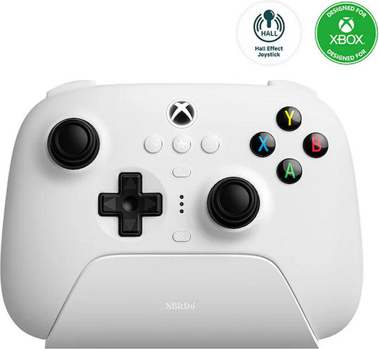 8Bitdo Ultimate With Charging Dock Ασύρματο & Ενσύρματο Gamepad για Android / PC / Xbox Series / iOS Λευκό