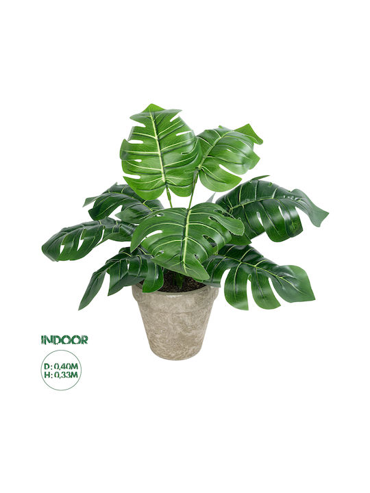 Globostar Artificial Garden Monstera Potted Plant 20895 Διακοσμητικό Φυτό Μονστέρα Φ40 X Υ33cm