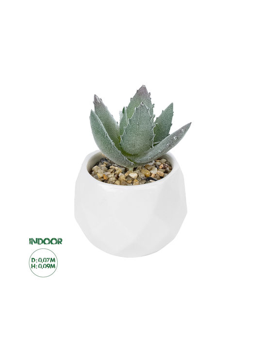 Globostar Artificial Garden Succulent Aloe Potted Plant 20999 Decorative Plant Aloe F7 X H9cm